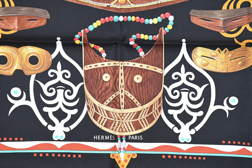 Hermes Scarf Le Regard de l'Arctique 90 cm silk black Carre Arctic 35"