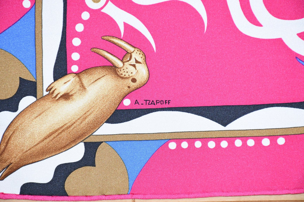 Hermes Scarf Le Regard de l'Arctique 90 cm silk pink Carre Arctic 35"