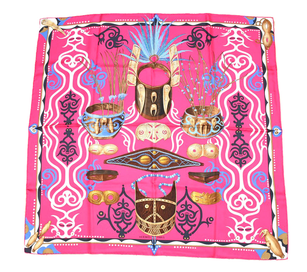 Hermes Scarf Le Regard de l'Arctique 90 cm silk pink Carre Arctic 35"
