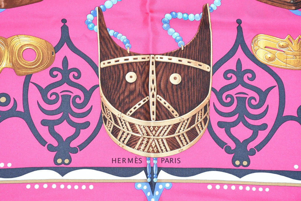 Hermes Scarf Le Regard de l'Arctique 90 cm silk pink Carre Arctic 35"
