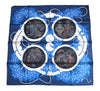 Hermes Scarf Legende Brodee 90 cm silk blue Carre legend embroidery 35"