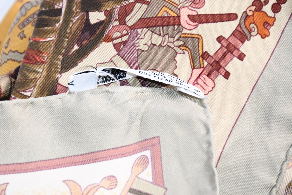 Hermes Scarf Les Ameriques COLMBVS 90 cm silk Columbus America Carre gray 35"