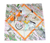 Hermes Scarf Les Artisans d'Hermes by Akira Yamaguchi 90 cm Silk Orange beige