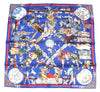 Hermes Scarf Les Danses des Indiens by Kermit Oliver 90 cm silk blue Carre kachina 35"