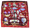 Hermes Scarf Les Folies Du Ciel 90 cm silk wine red Carre air balloon ship 35"