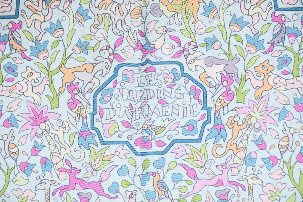 Hermes Scarf Les Jardins d'Armenie 90 cm silk light arre paradise flower 35"