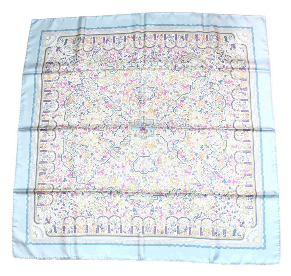 Hermes Scarf Les Jardins d'Armenie 90 cm silk light arre paradise flower 35"