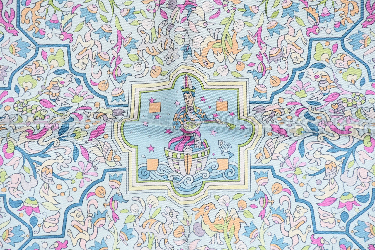 Hermes Scarf Les Jardins d'Armenie 90 cm silk light arre paradise flower 35"