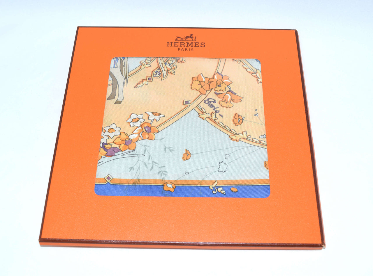 Hermes Scarf Les Petits Princes Silk 90 cm Blue Horse Carre Shawl Stole