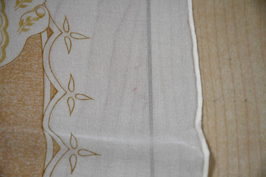 Hermes Scarf Les chants du Henne 90 cm Chiffon Silk mousseline Beige Shawl