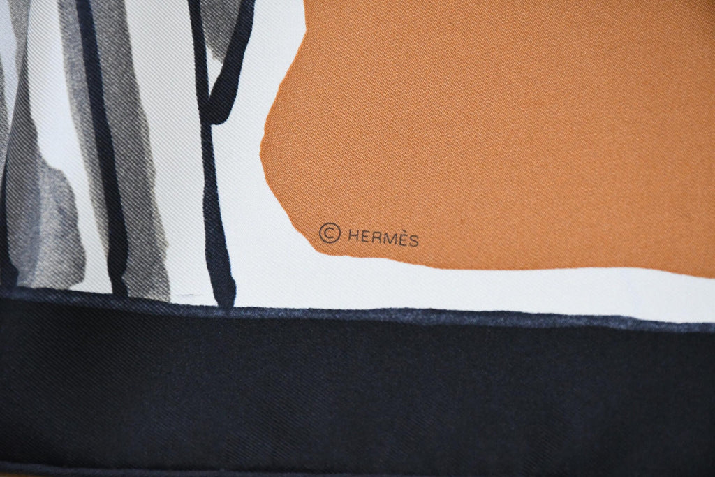 Hermes Scarf Libre Comme Pegase 90 cm silk orange Carre Pegasus horse 35"
