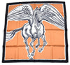 Hermes Scarf Libre Comme Pegase 90 cm silk orange Carre Pegasus horse 35"