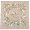 Hermes Scarf L'intrus 90 cm Chiffon Silk mousseline bird beige muslin 35"