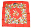 Hermes Scarf L'intrus Silk 90 cm red invader bird forest Carre 35"