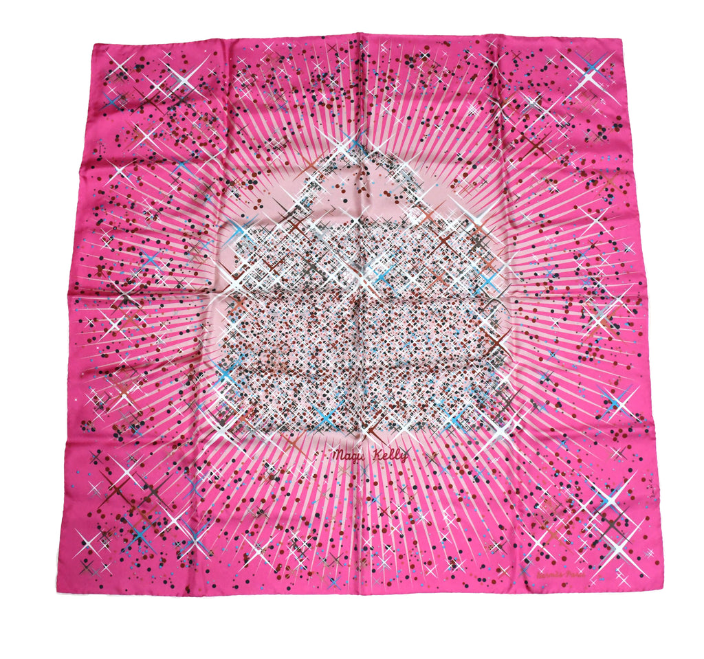 Hermes Scarf Magic Kelly by Dimitri Rybaltchenko 90 cm silk pink Carre bag