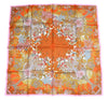 Hermes Scarf Maitres de la Foret 90 cm silk orange forest tree 35"