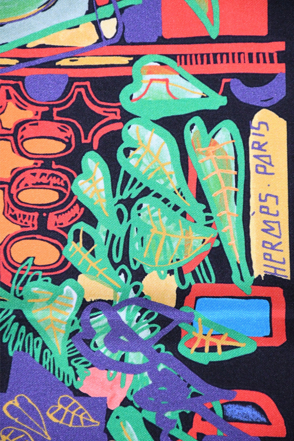 Hermes Scarf Modernisme tropical 90 cm silk black modernism Carre 35"