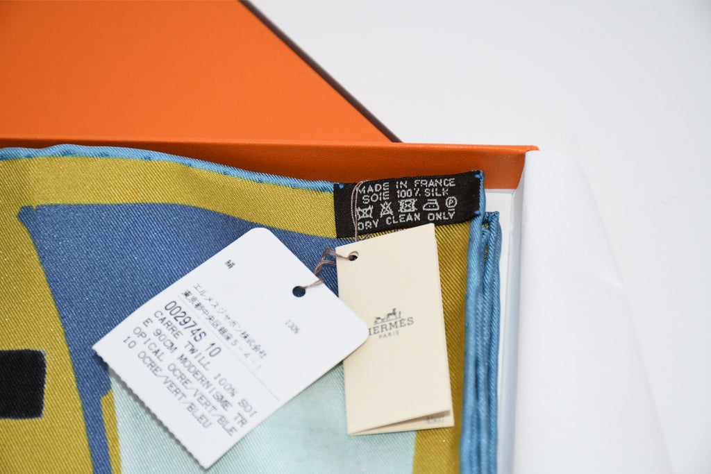 Hermes Scarf Modernisme tropical 90 cm silk yellow brown modernism Carre 35"