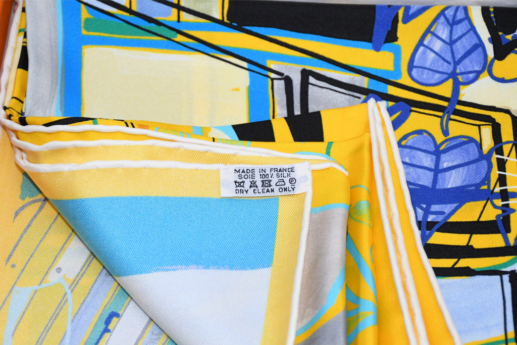 Hermes Scarf Modernisme tropical 90 cm silk yellow modernism Carre 35"