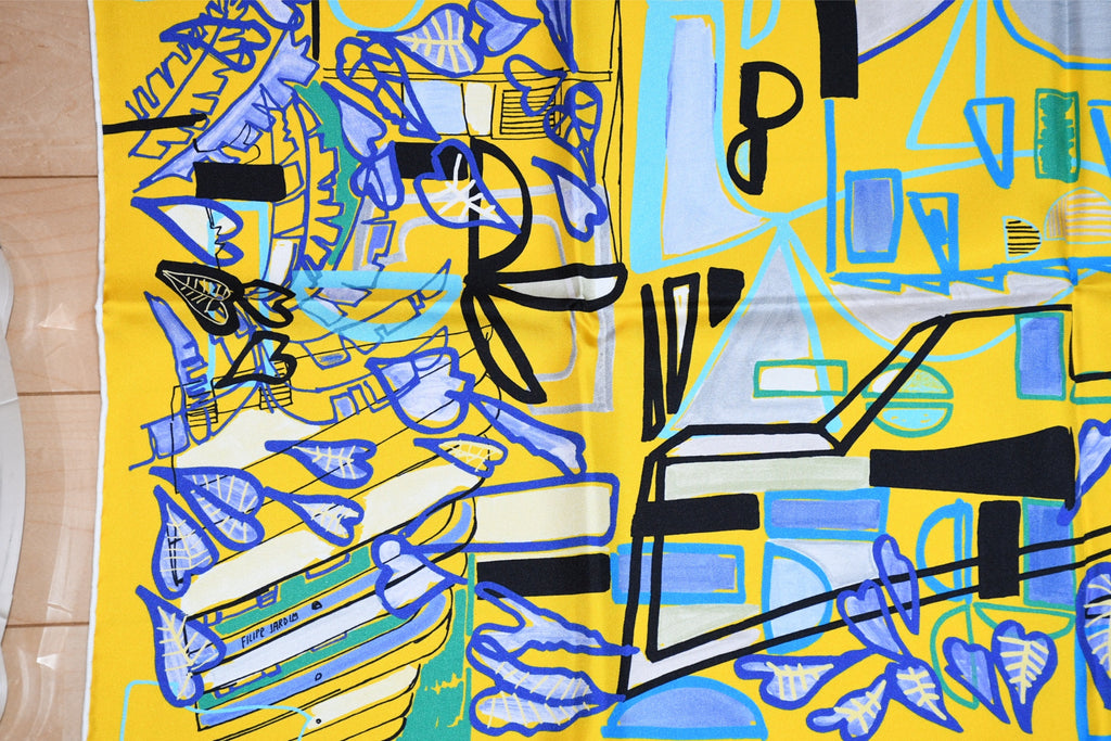 Hermes Scarf Modernisme tropical 90 cm silk yellow modernism Carre 35"