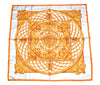 Hermes Scarf Monnaies Et Symboles Des Parisii 90 cm Silk Orange RAK