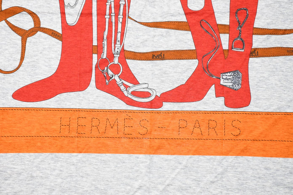 Hermes Scarf Monsieur et Madame 100 x 100 cm cotton gray Carre