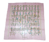 Hermes Scarf Mors et Filets 90 cm Chiffon Silk mousseline Pink chain muslin 35"