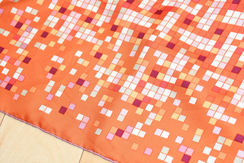 Hermes Scarf Mosaique au 24 silk 90 cm orange horse Carre 35"