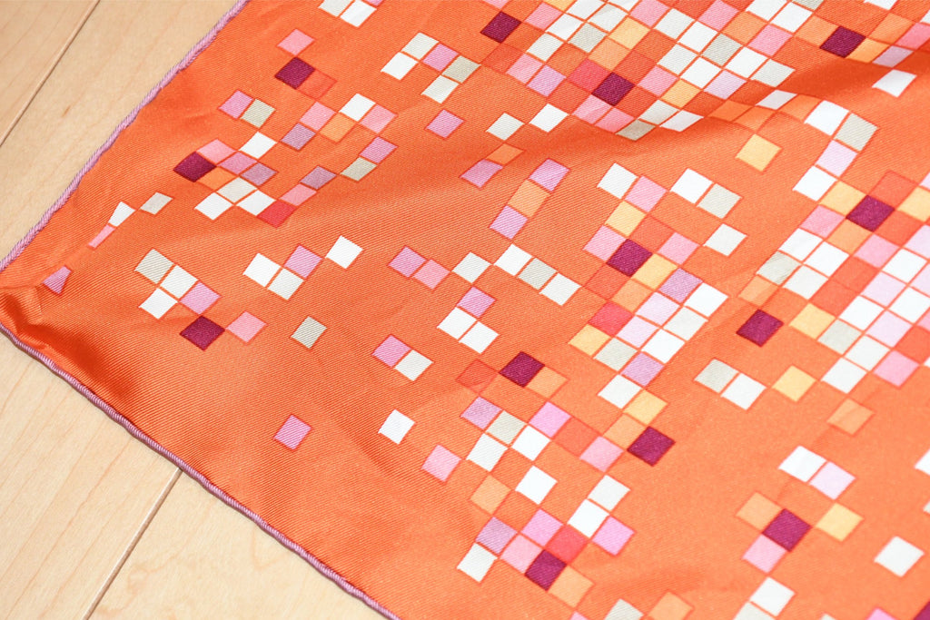 Hermes Scarf Mosaique au 24 silk 90 cm orange horse Carre 35"