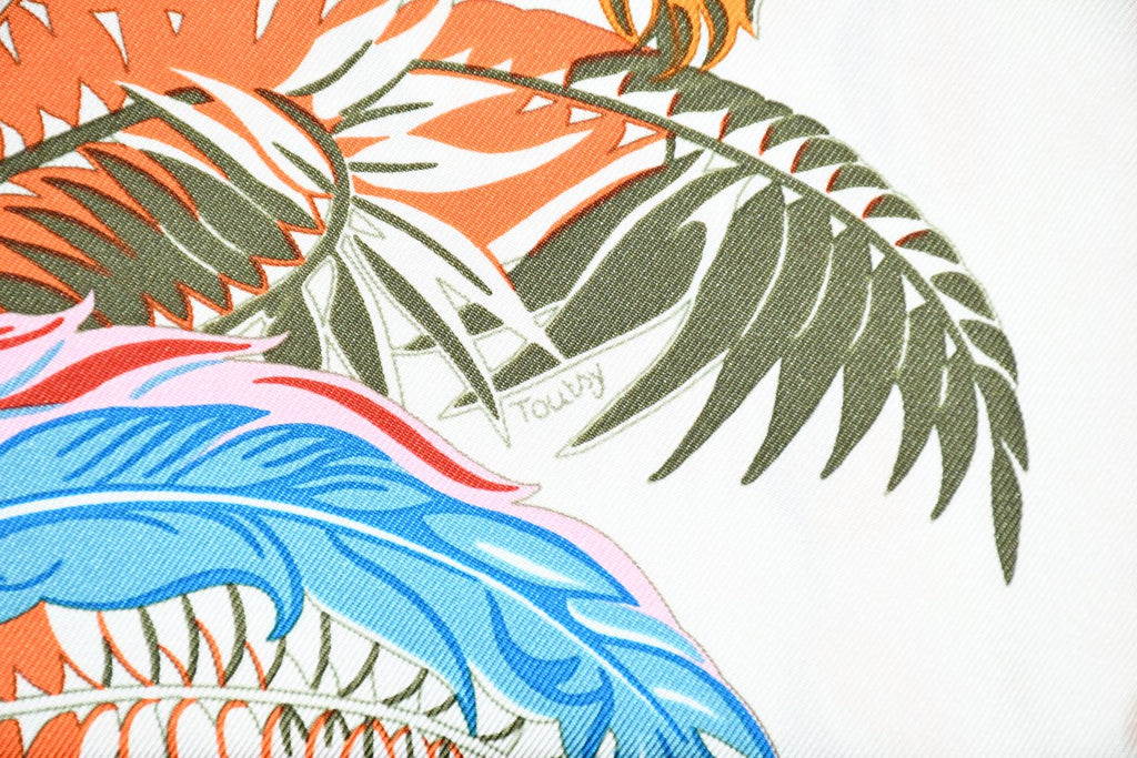 Hermes Scarf Mythiques Phoenix Coloriage 90 cm silk orange Carre mythology 35"