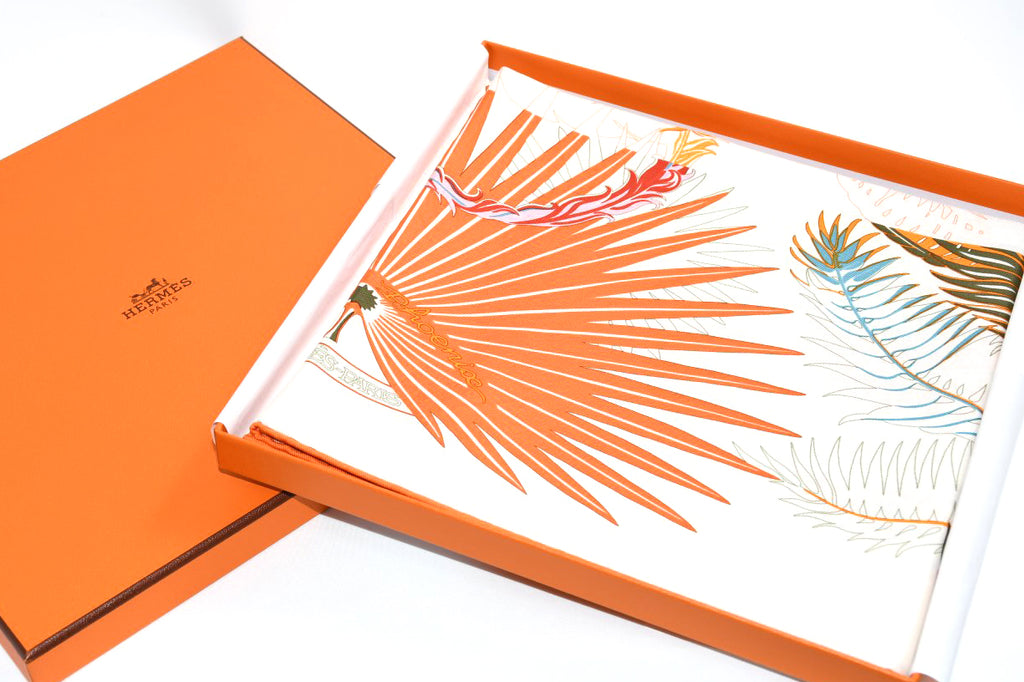 Hermes Scarf Mythiques Phoenix Coloriage 90 cm silk orange Carre mythology 35"