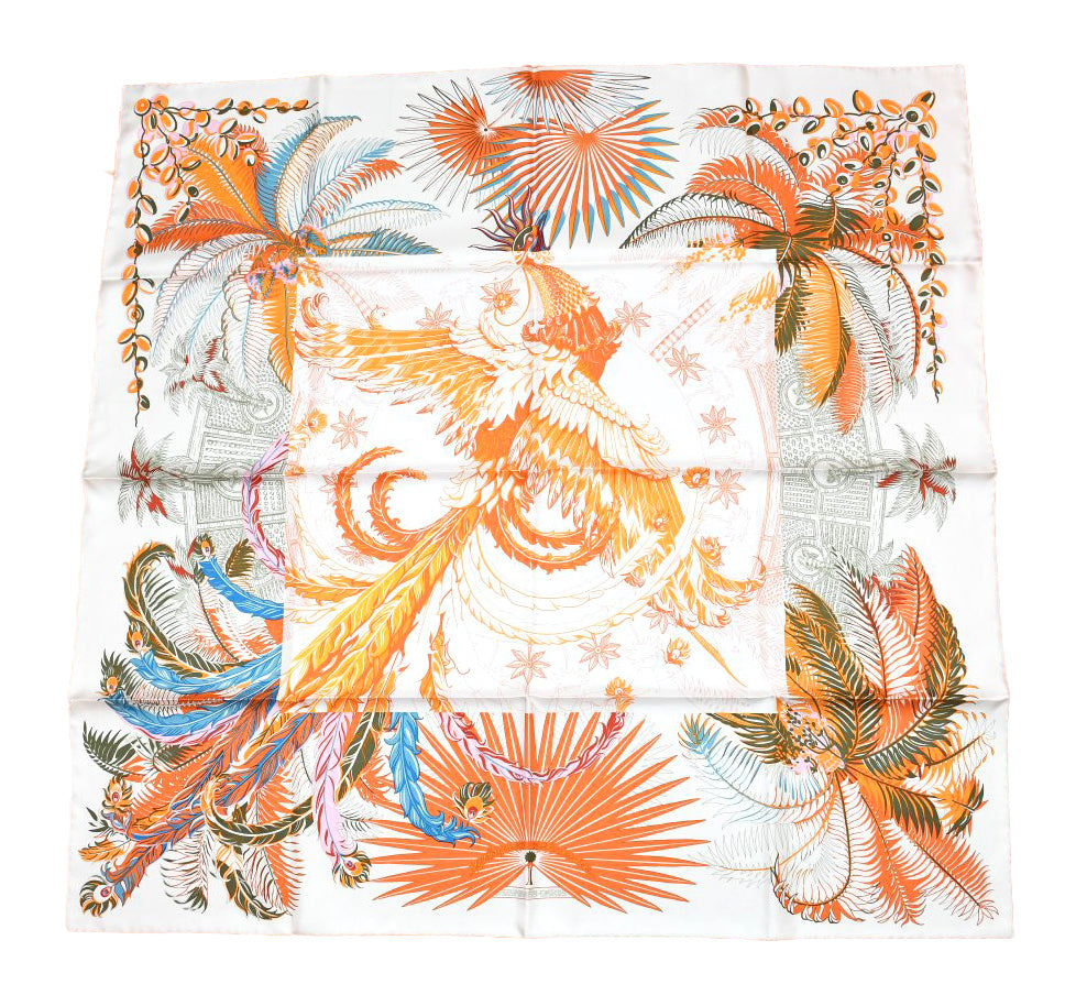 Hermes Scarf Mythiques Phoenix Coloriage 90 cm silk orange Carre mythology 35"