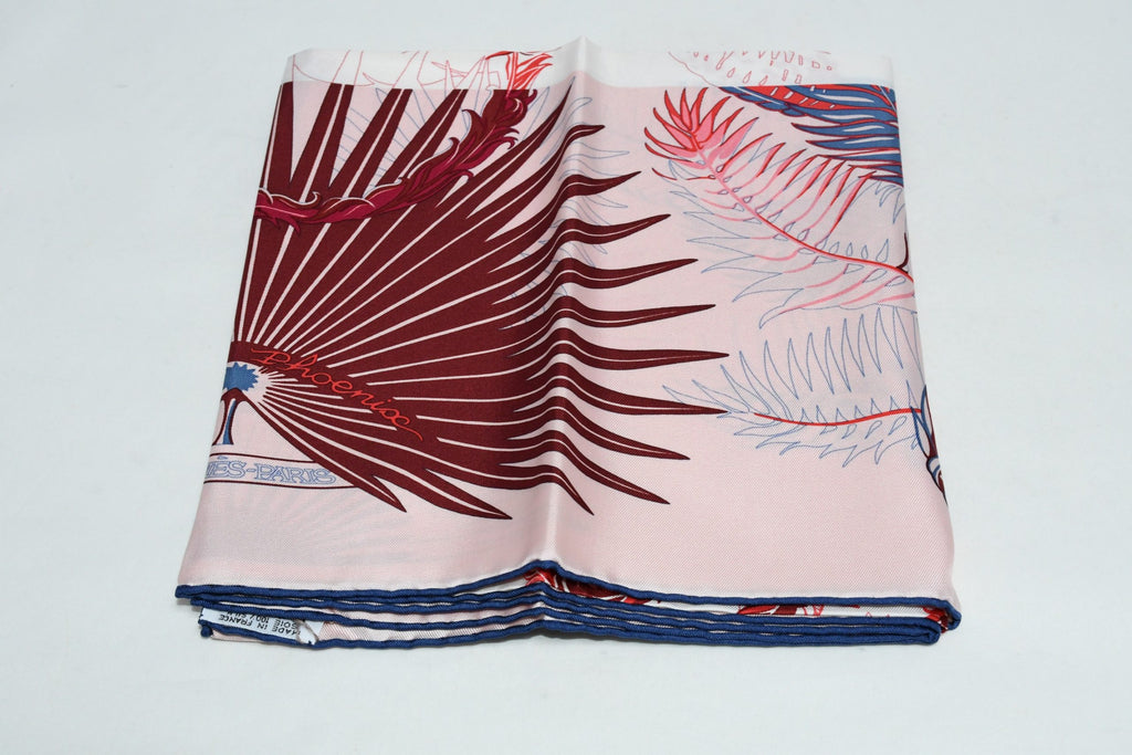 Hermes Scarf Mythiques Phoenix by Laurence Bourthoumieux 90 cm silk pink Carre