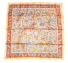 Hermes Scarf PAVEMENT 90 cm silk orange beige mosaic animal Carre