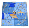 Hermes Scarf PETIT DUC 90 cm silk blue horse carriage 35"