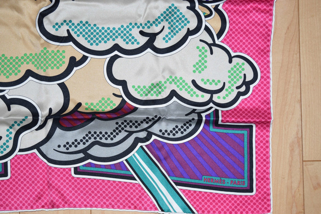 Hermes Scarf Pegase Pop Silk 70 cm Pink Carre Pegasus 27.5" inch RA3
