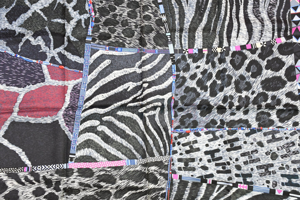 Hermes Scarf Pelages et Camouflage by Aline Honore 90 cm silk pink Carre zebra 35"