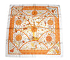 Hermes Scarf Peuple du Vent Silk 90 cm white orange wind Carre 35"