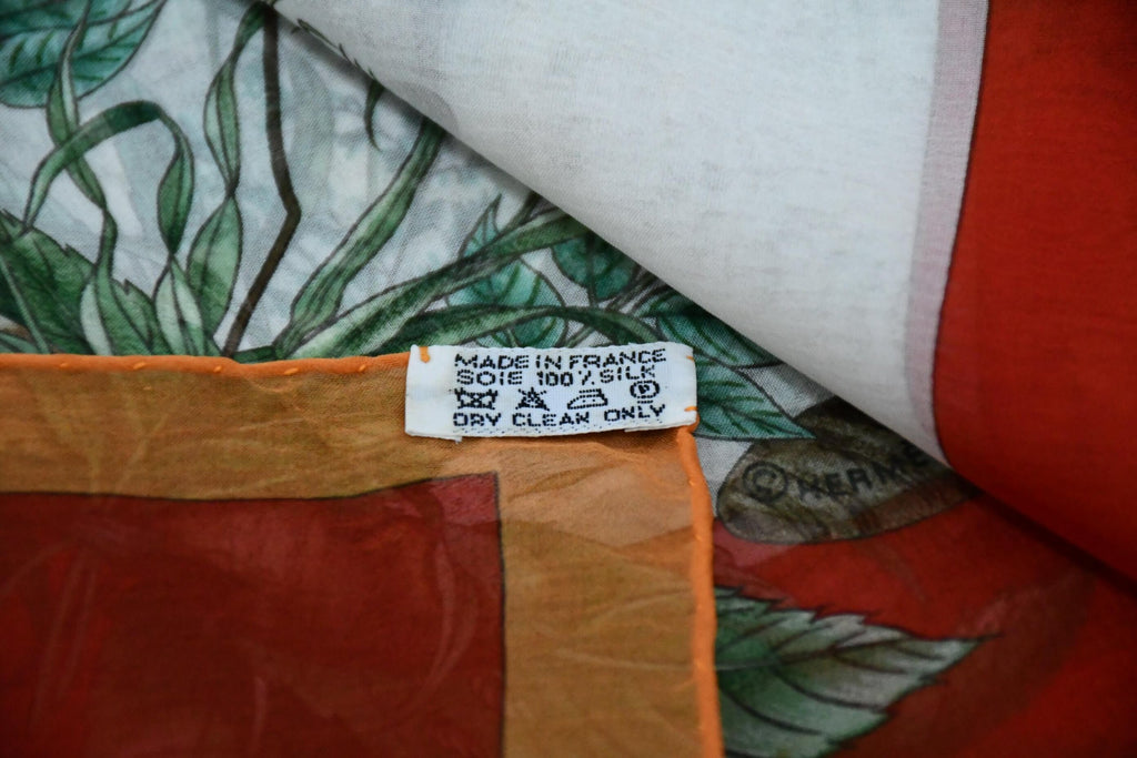 Hermes Scarf Pythagore 90 cm Chiffon Silk mousseline flower star muslin 35"