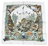Hermes Scarf SICHUAN 90 cm by Robert Dallet cream white Carre Panda animal bird