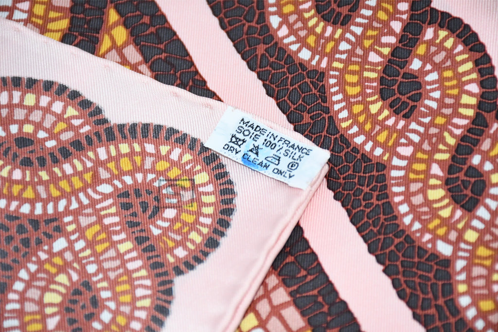 Hermes Scarf Sous le Cedre silk 90 cm pink Carre Himalayas cedar 35"