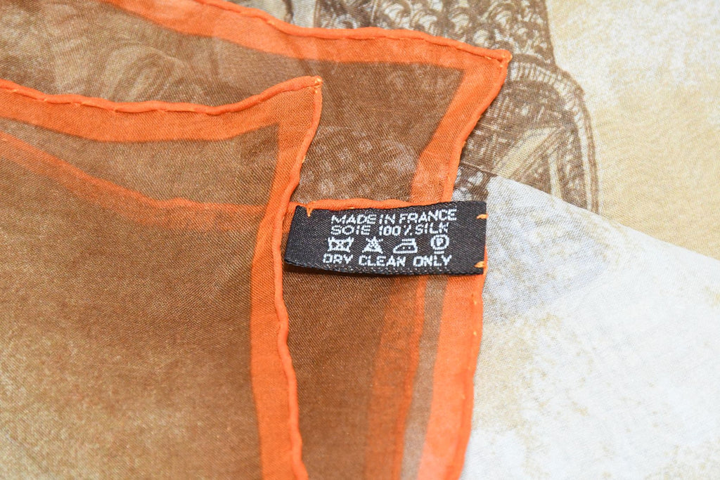 Hermes Scarf Splendeur Des Maharajas 90 cm Chiffon Silk mousseline muslin 35"