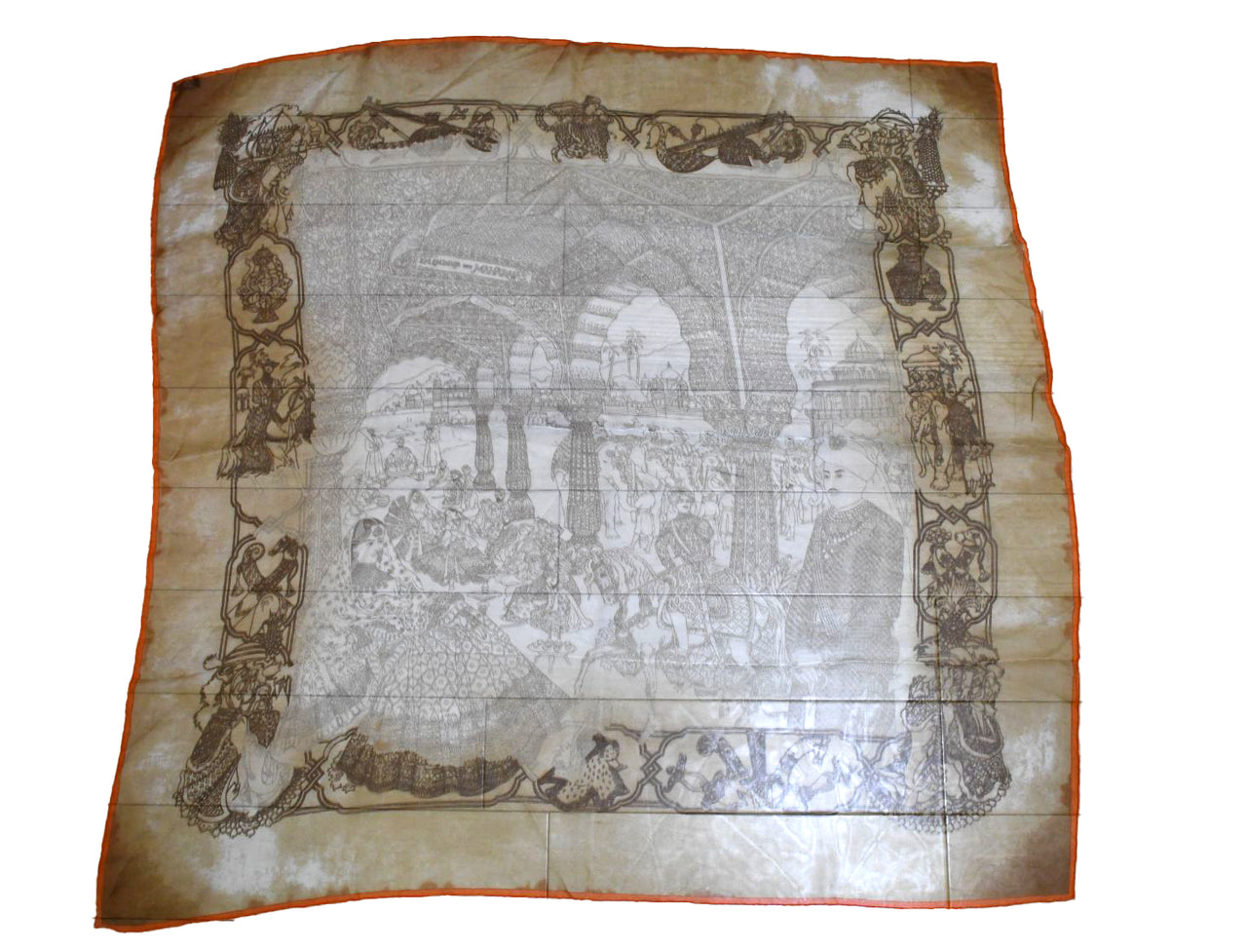 Hermes Scarf Splendeur Des Maharajas 90 cm Chiffon Silk mousseline muslin 35"