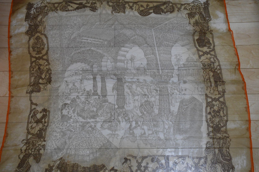 Hermes Scarf Splendeur Des Maharajas 90 cm Chiffon Silk mousseline muslin 35"