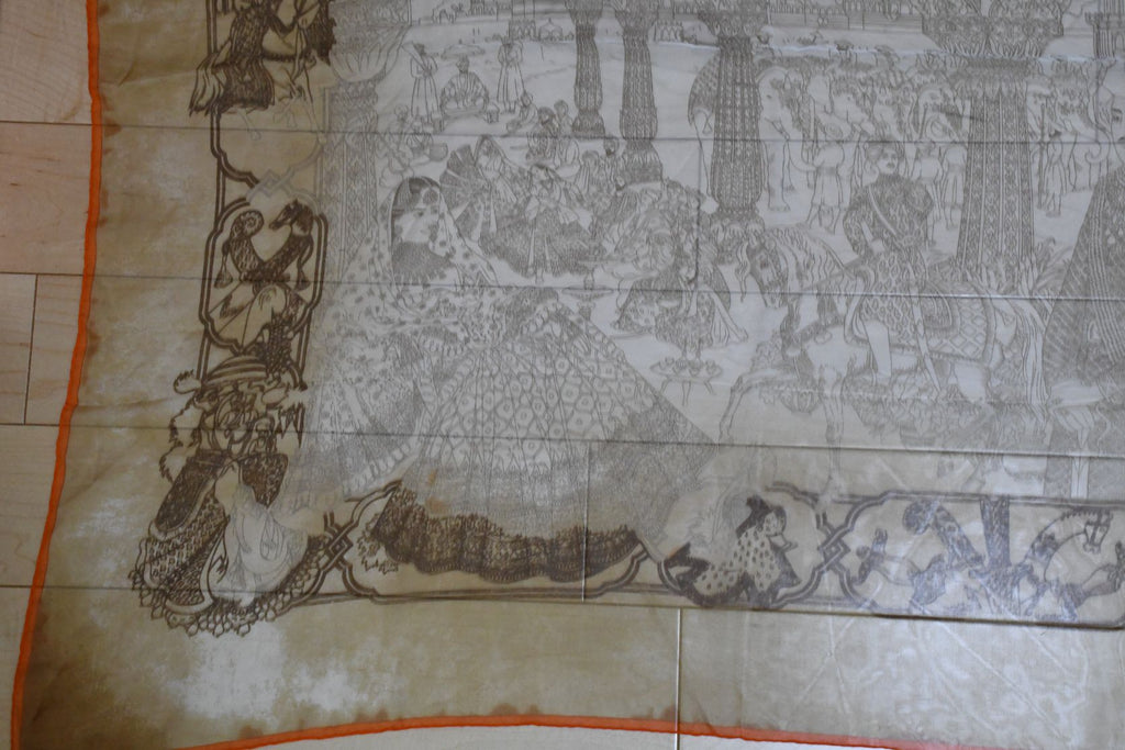Hermes Scarf Splendeur Des Maharajas 90 cm Chiffon Silk mousseline muslin 35"