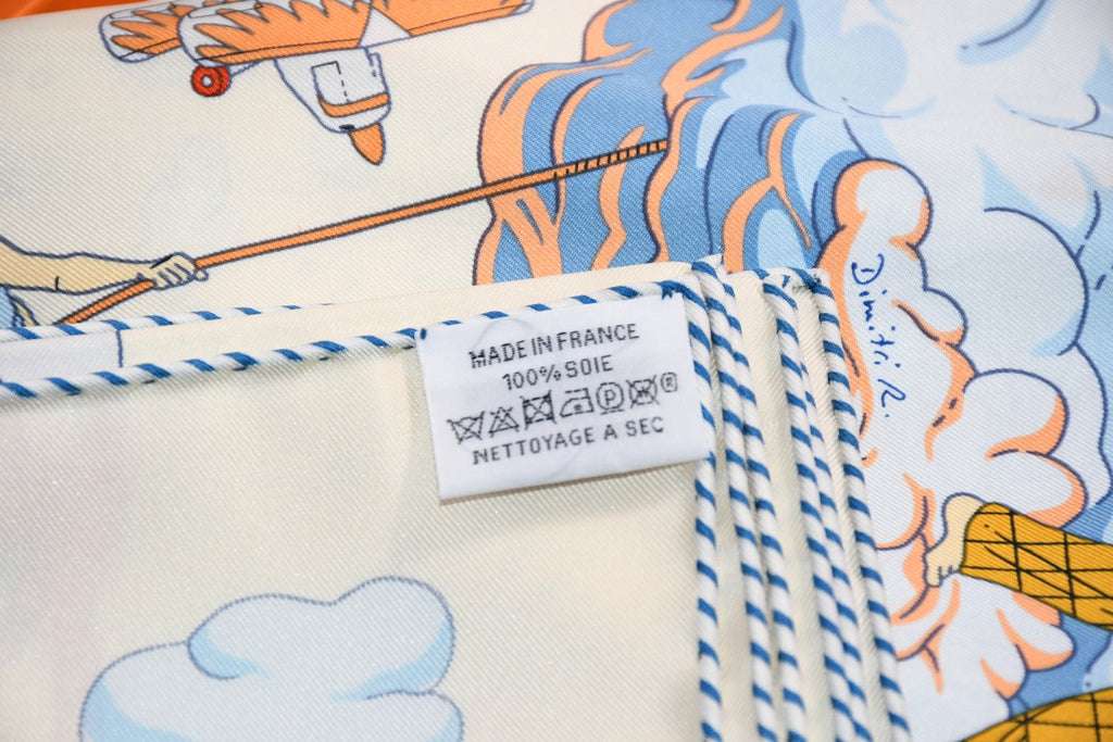 Hermes Scarf Sur Mon Nuage 90 cm cream beige Carre my cloud sky 35"