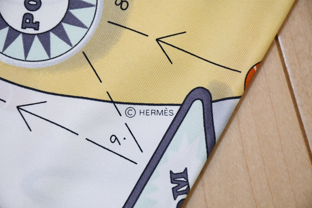 Hermes Scarf Tea for Two 90 cm silk light pink beige Carre horse cat 35"