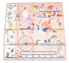 Hermes Scarf Tea for Two 90 cm silk light pink beige Carre horse cat 35"