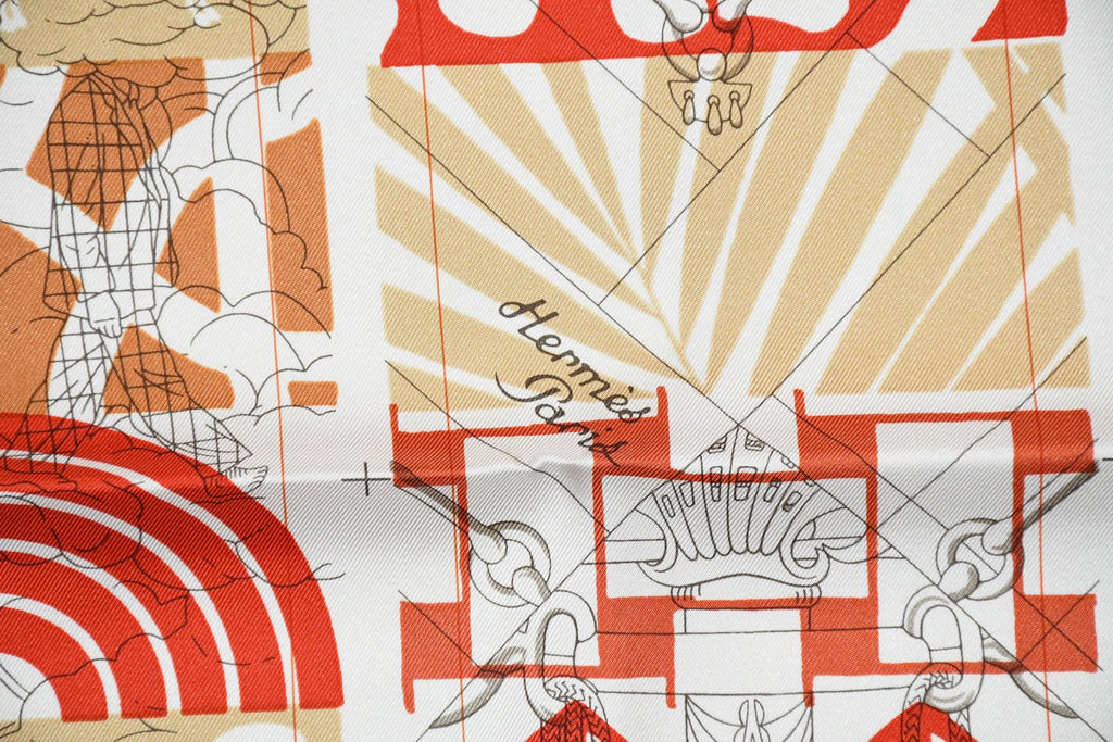 Hermes Scarf Twilly au Bloc Liste Vernie 90 cm silk red grand Carre 35"