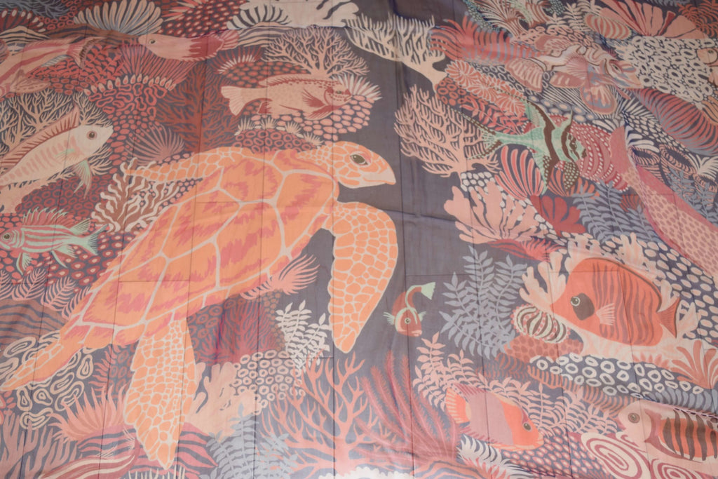 Hermes Scarf Under The Waves 140 cm Chiffon Silk muslin Blue orange Shawl stole